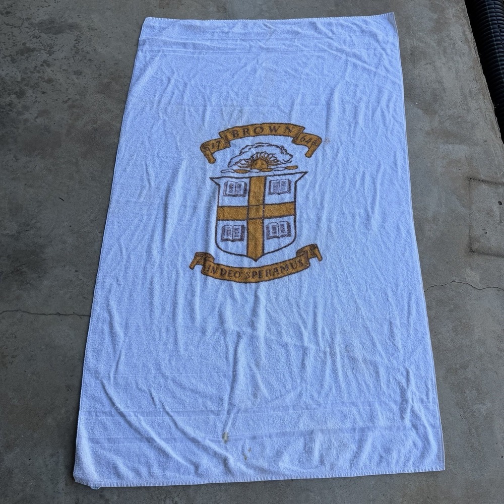 VTG Brown University Beach Towel by Pacific Supersorb Ivy League Mid Century 60'